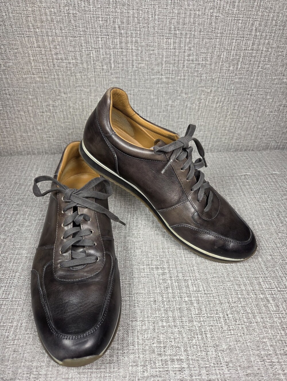 Magnanni Ibiza Gray Brown Leather Sneakers Men's Size US 10  EU 43  $495
